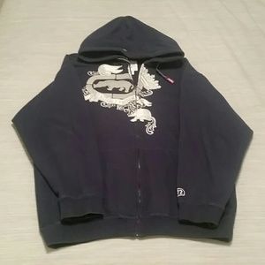 Ecko Ultd Zip-up Hoodie Sweatshirt XL (Navy Blue)